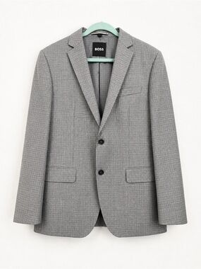 Hugo Boss BOSS Mens Blazer 40R Gray Check
Reda Wool Slim Fit Sport Coat|